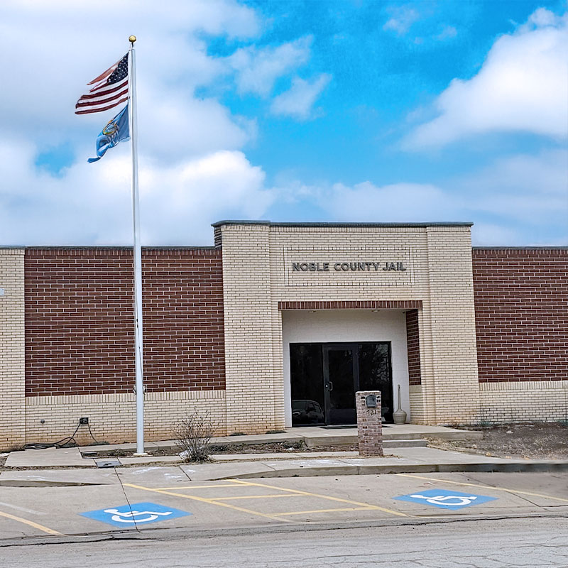 front of the noble county sheriff's office and jail